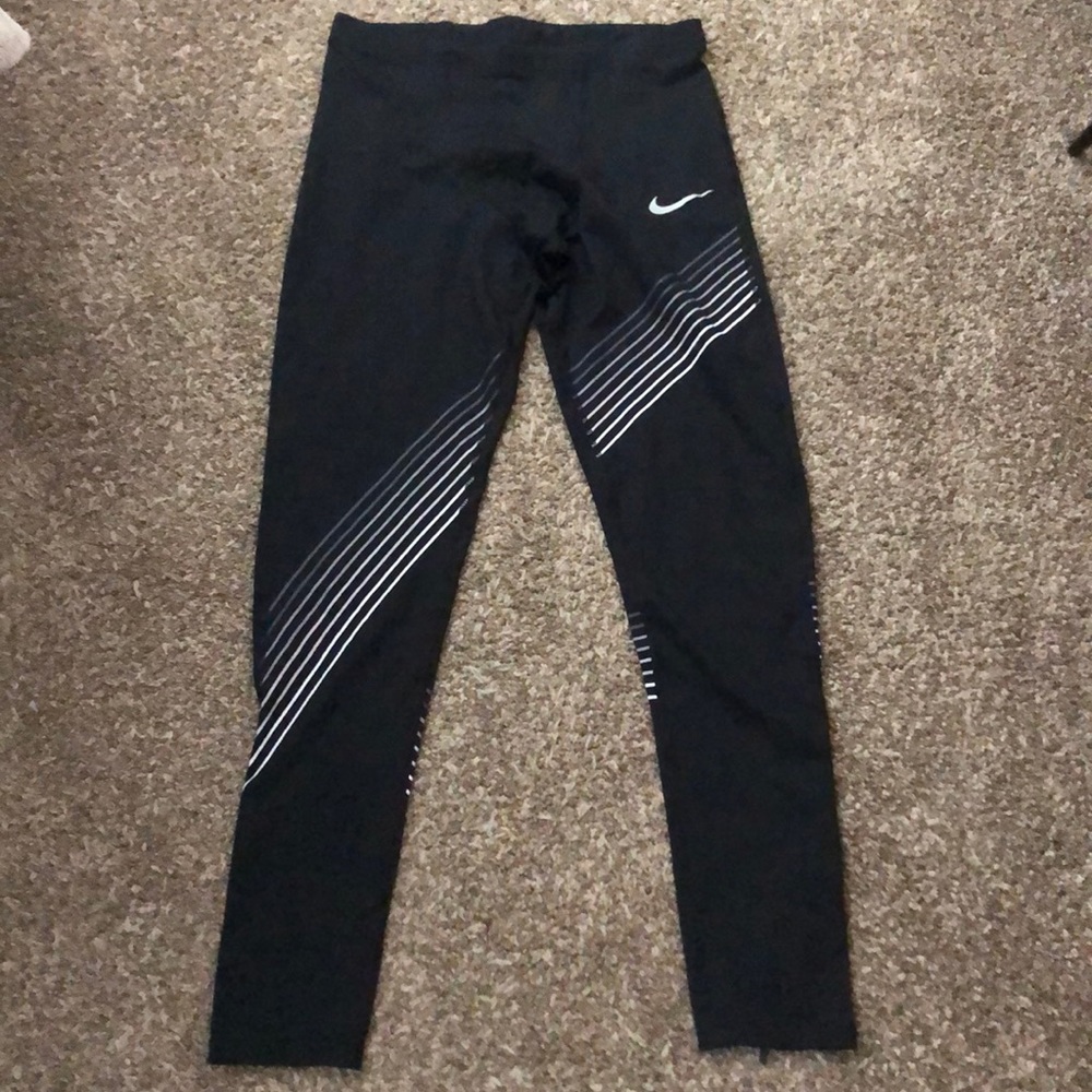 Nike run graphic tight black large